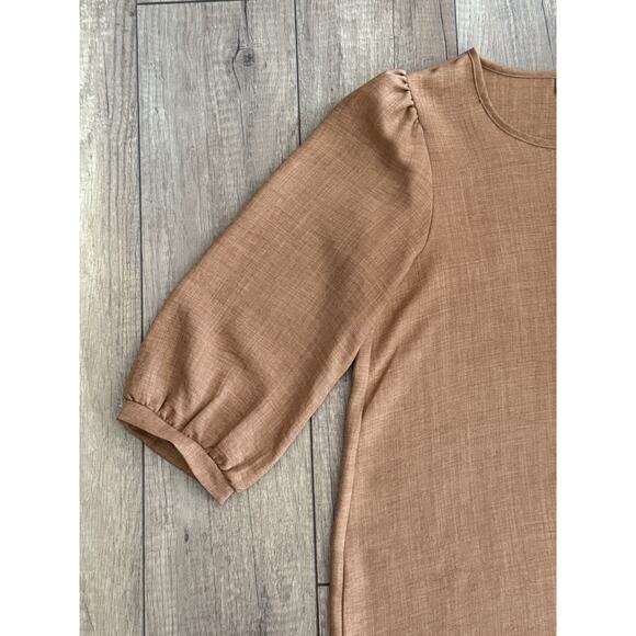 Orange Creek Los Angeles Faux Button Back Sz S Top Rust Balloon Sleeve USA Made - Picture 10 of 16